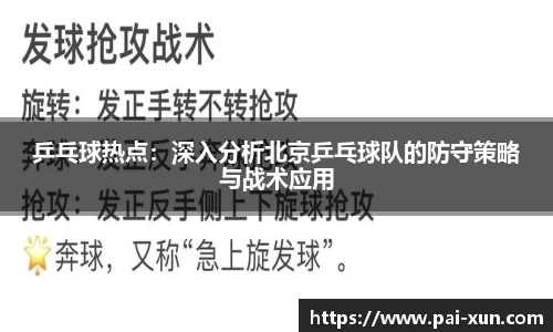 乒乓球热点：深入分析北京乒乓球队的防守策略与战术应用
